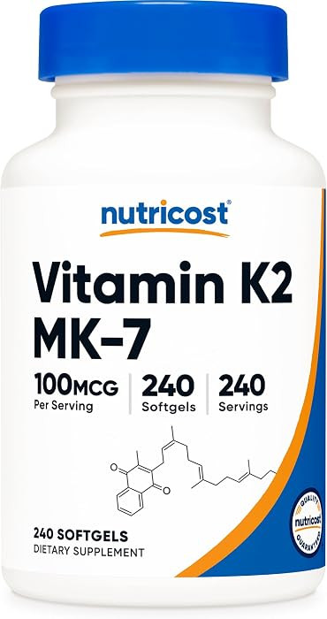 Nutricost Vitamin K2 MK-7 100 mcg, 240 Softgels - Gluten Free and Non-GMO MK7 | Amazon (US)