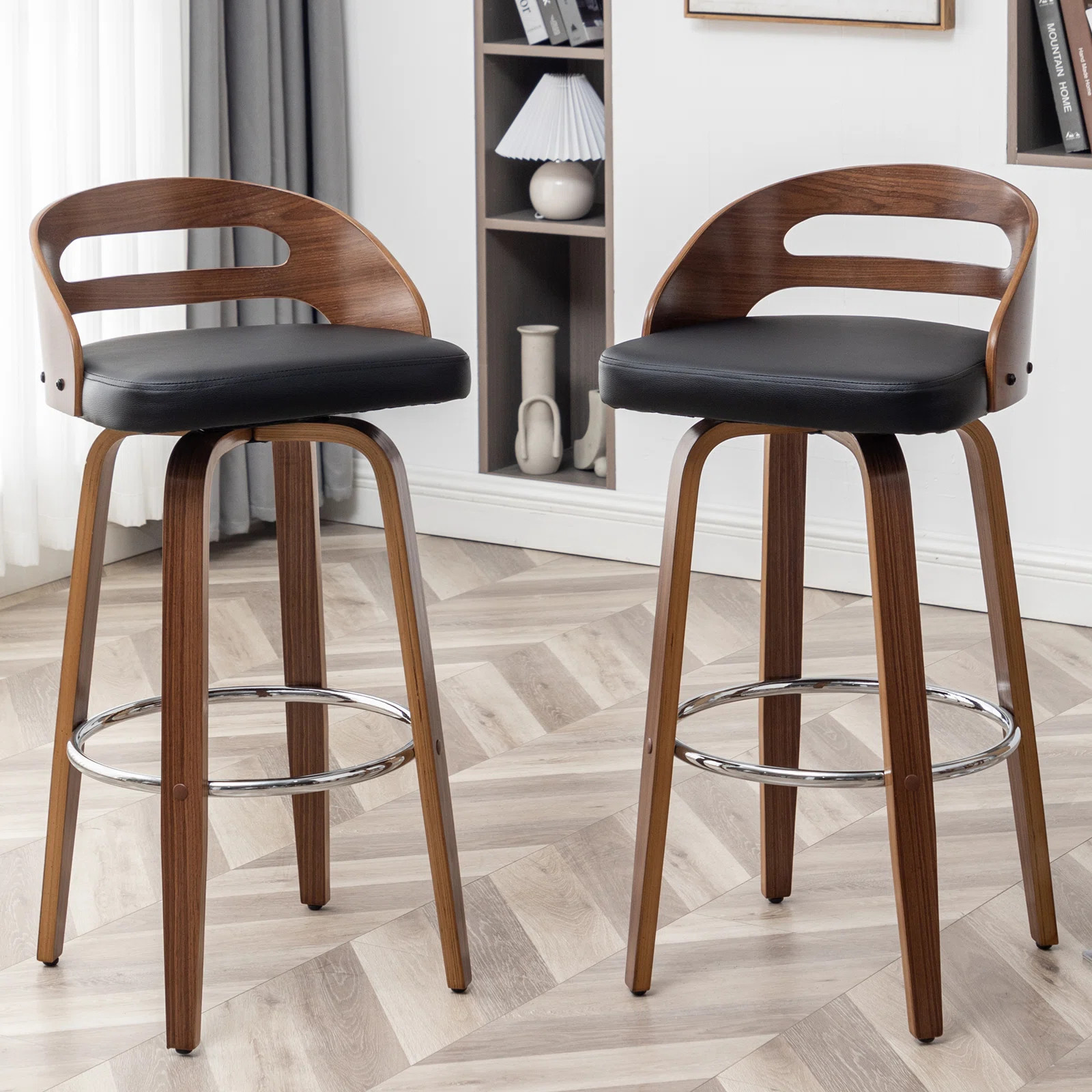 Mahtab Swivel Counter & Bar Stools (Set of 2) | Wayfair North America