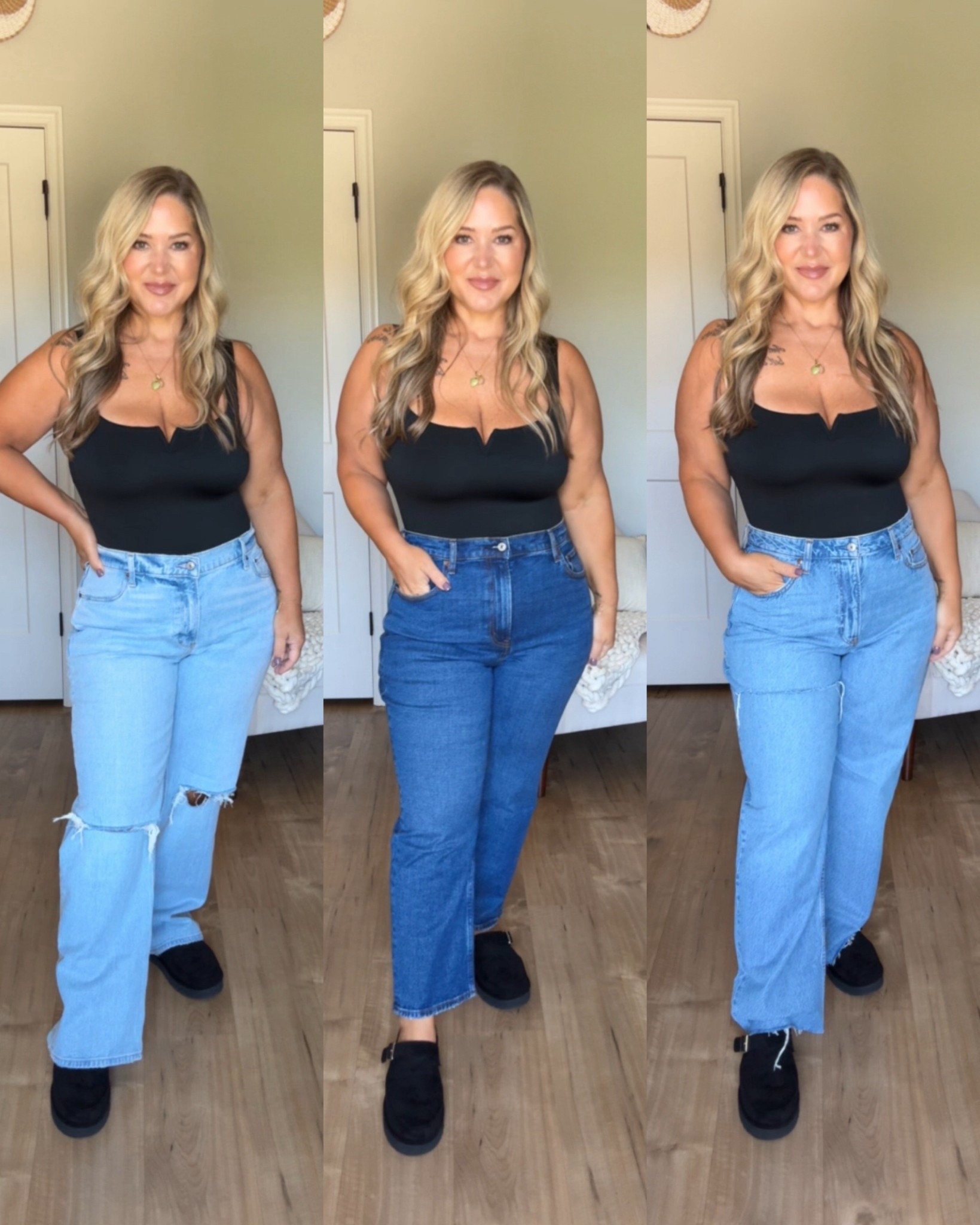 Abercrombie denim sale 
Far left- curve love low rise baggy
Middle- curve love high rise ankle straight 
Far right- curve love low rise loose 
Some of these washes are older but they still have all of these same fits