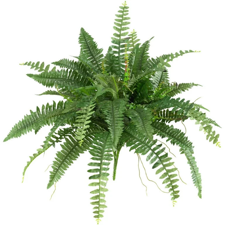 Nearly Natural 40" Plastic/Polyester Boston Fern Artificial Plant (Set of 2), Green | Walmart (US)