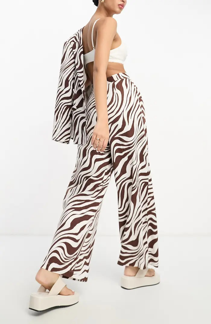 Zebra Print Wide Leg Pants | Nordstrom