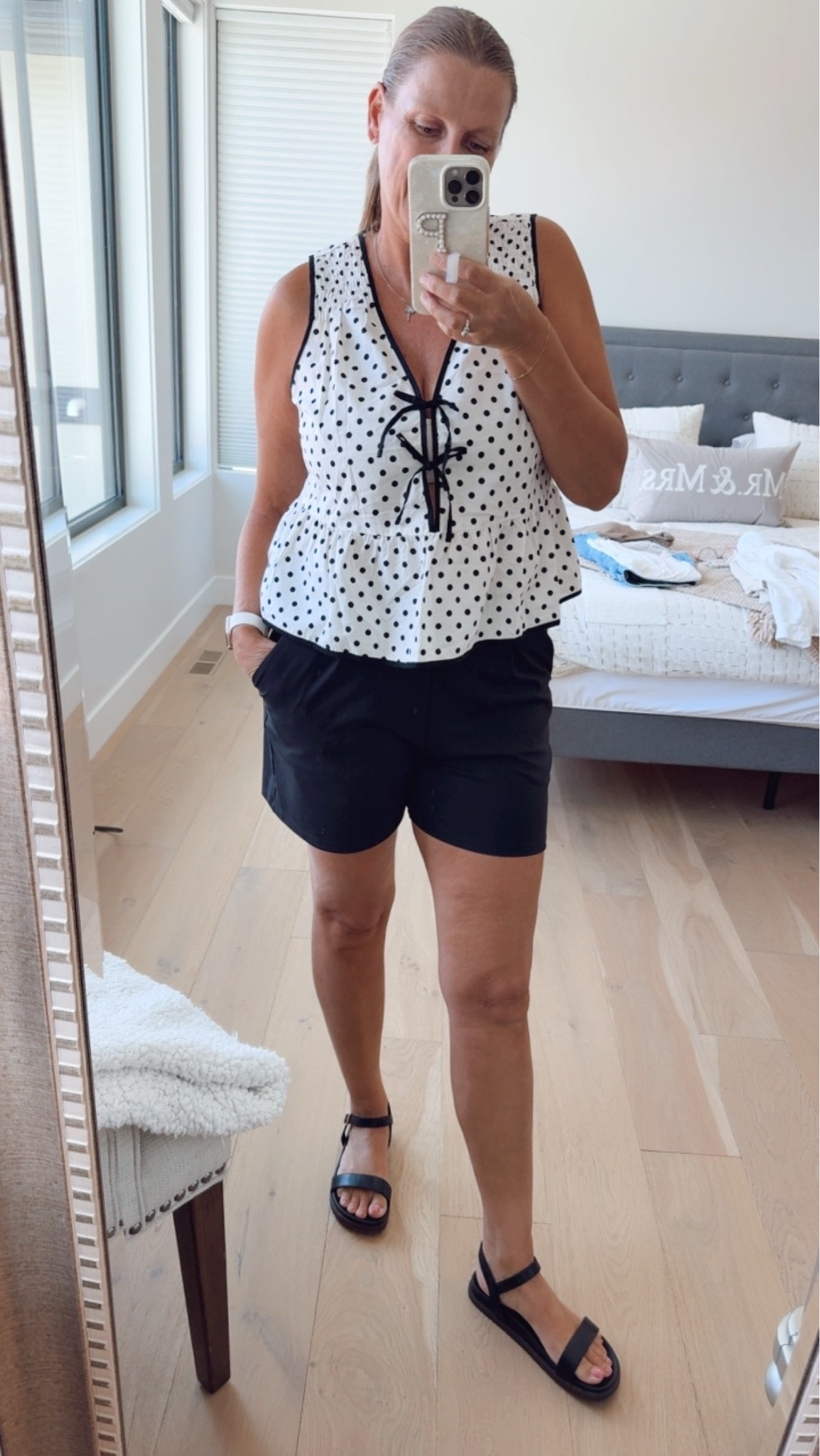 Cute and flirty summer top

This top is so on trend, love the bow detail and the polka dots 
Wearing M

Summer outfit, polka dot top, summer fashion 2026, elevated look, casual chic style, tailored shorts

#LTKsummer #LTKtravel #LTKover50style