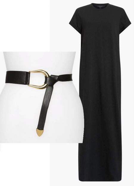 Get a long lean look for spring 2024. This maxi T-shirt dress pairs well with this knot belt at the hips  

#LTKstyletip #LTKSeasonal