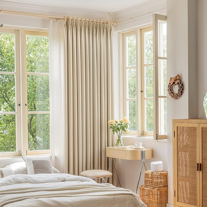 OYRING Pinch Pleated Curtain with Tieback for Bedroom, Room Darkening Thermal Insulated Triple We... | Amazon (US)
