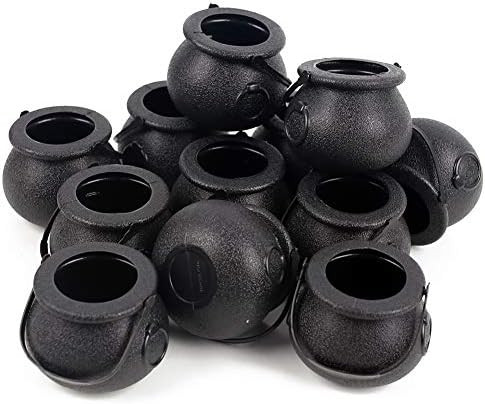 FUTUREPLUSX Halloween Cauldron Kettles, 12PCS Plastic Witch Cauldron Candy Serving Bowls Mini Bla... | Amazon (US)