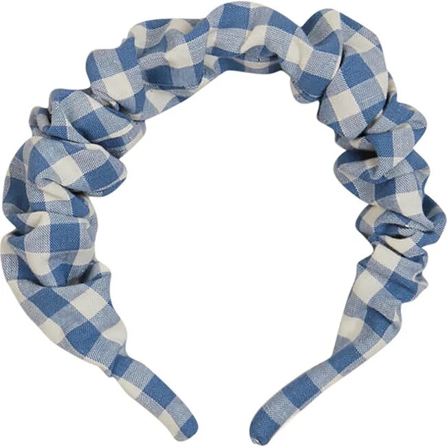 Pepa London | Gingham Scrunchie Hairband, (Blue, One Size) | Maisonette | Maisonette