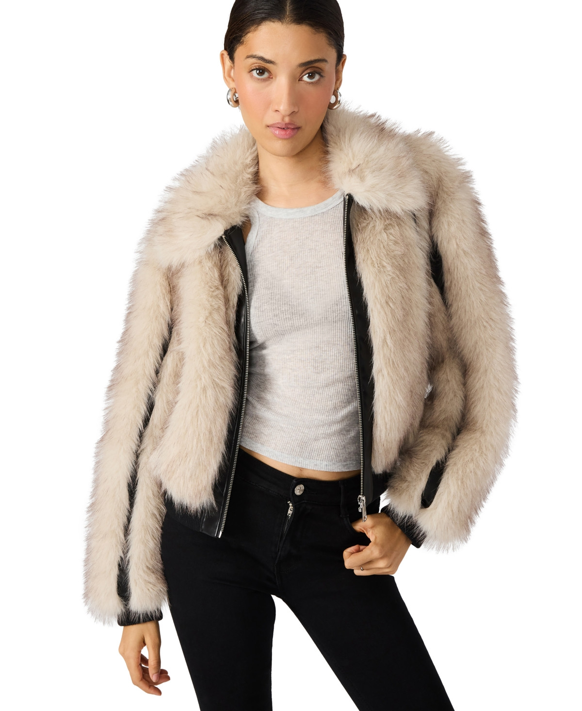 Steve Madden Women's Charmaine Paneled Jacket - Natural | Macy's