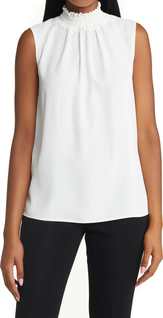 Smocked Mock Neck Sleeveless Blouse | Nordstrom
