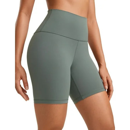 CRZ YOGA Womens ButterLuxe Biker Shorts 6 Inches High Waisted Workout Running Yoga Shorts | Walmart (US)