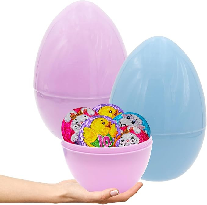 The Dreidel Company Massive Pastel Fillable Easter Eggs Colorful Bright Plastic Easter Eggs, Perf... | Amazon (US)