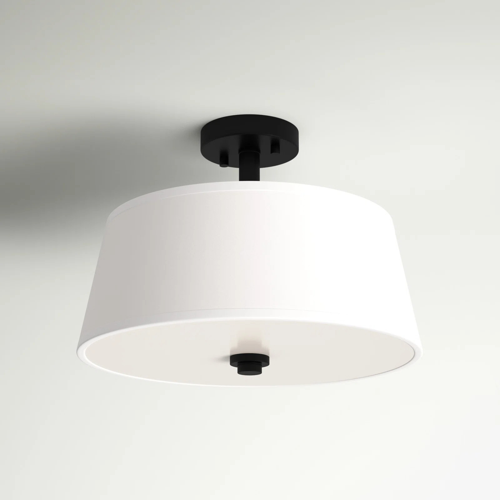 Bomberger 2 - Light 15'' Shaded Drum Semi Flush Mount | Wayfair North America