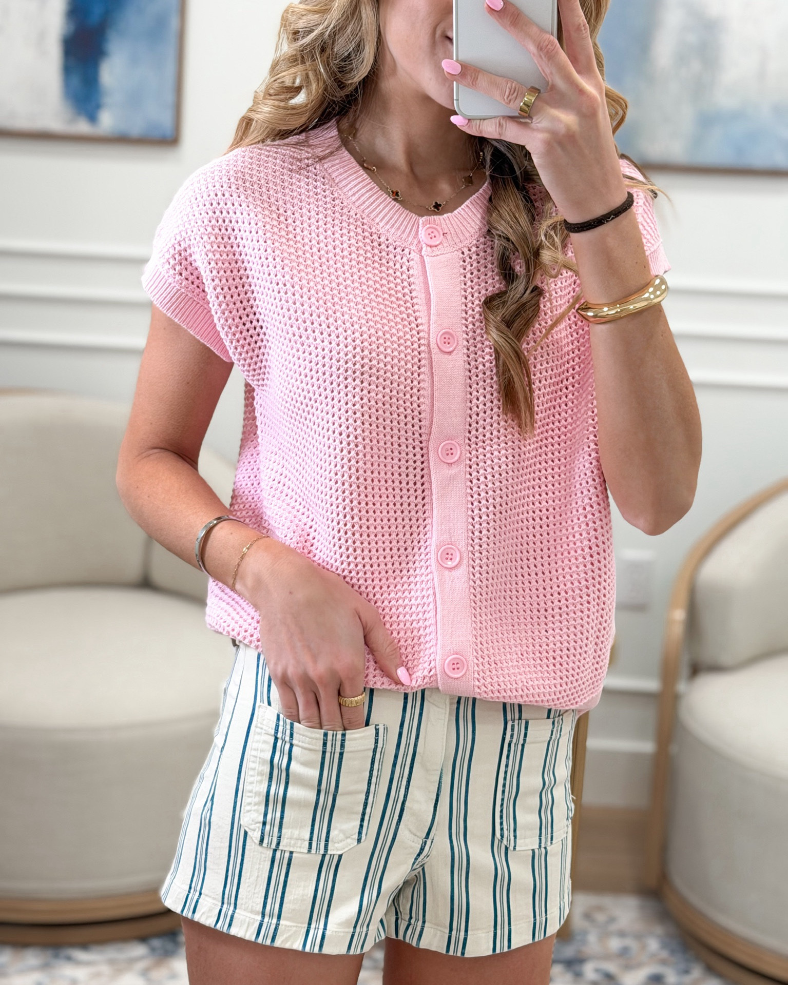 This might be one of my favorite easy summer combos ☀️ The pink knit top is from Amazon and it’s such a good elevated basic — lightweight, breathable, and the prettiest texture. Paired it with these striped Target shorts for a fun, casual look that’s perfect for warm days.

Wearing size small in the Amazon top and size small in the Target shorts.

#LTKfindsunder50 #LTKSeasonal #LTKstyletip