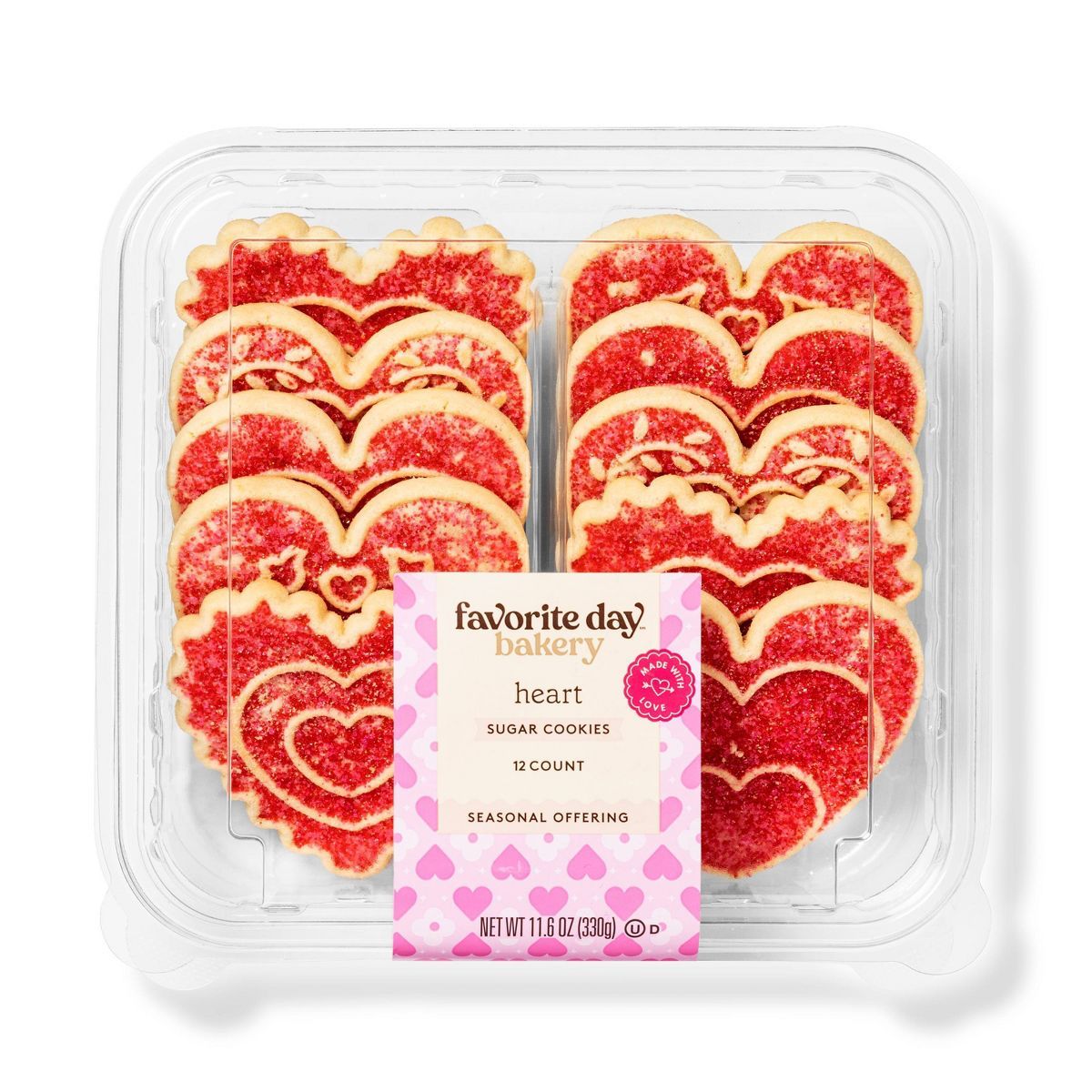 Valentine's Day Heart Shaped Sugar Cookies - 11.6oz/10ct - Favorite Day™ | Target