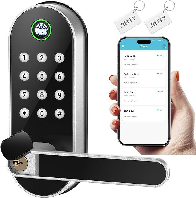 Sifely Smart Lock - Biometric Fingerprint Smart Door Lock - Keypad Keyless Entry Door Lock - Pass... | Amazon (US)