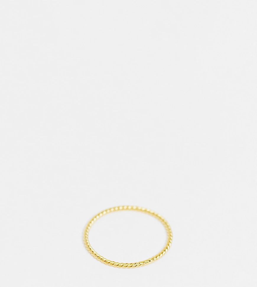 ASOS DESIGN - Vergulde ring van echt zilver met fijn gedraaid ontwerp-Goud | ASOS (Global)