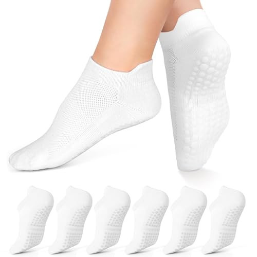 AGUTIUN 6 Pairs Pilates Socks with Grips for Women Non Slip Yoga Socks Pilates Socks with Grips for Women for Barre, Dance, Anti Skid Athletic Socks | Amazon (US)