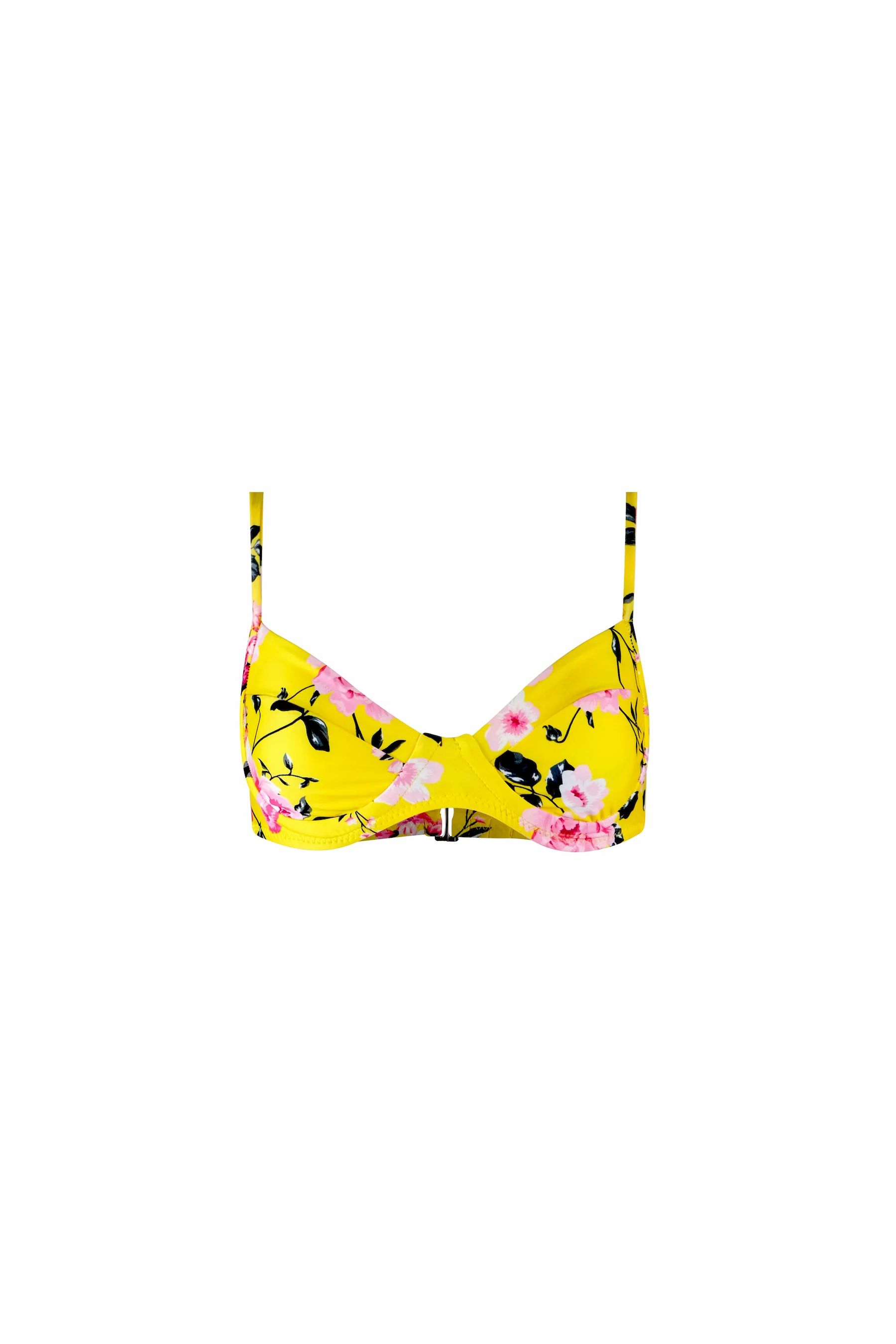 Bustier Bra Top (Yellow Pink Floral) | SAME