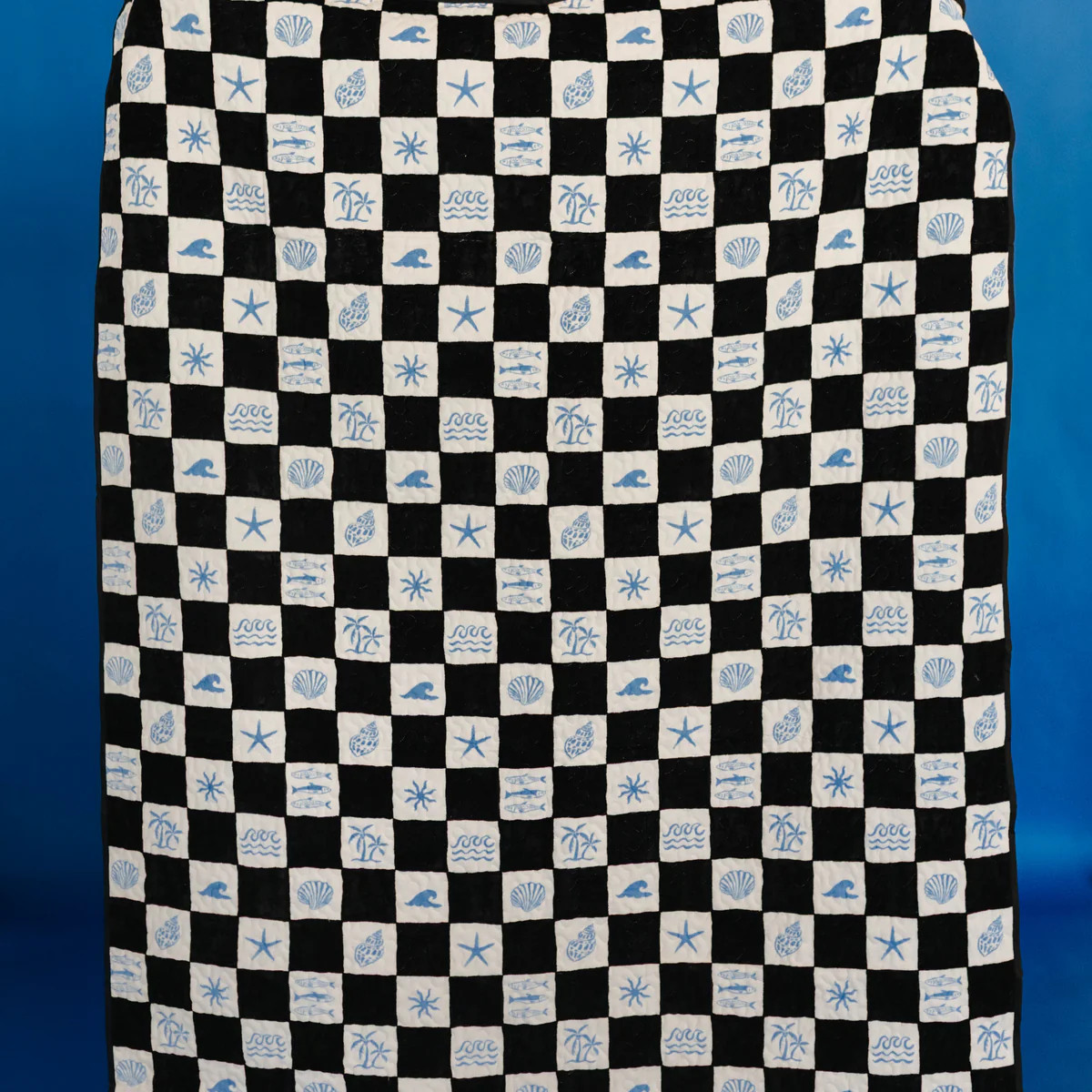 Coastal Check Outdoor Quillow 54x72 | Staykation