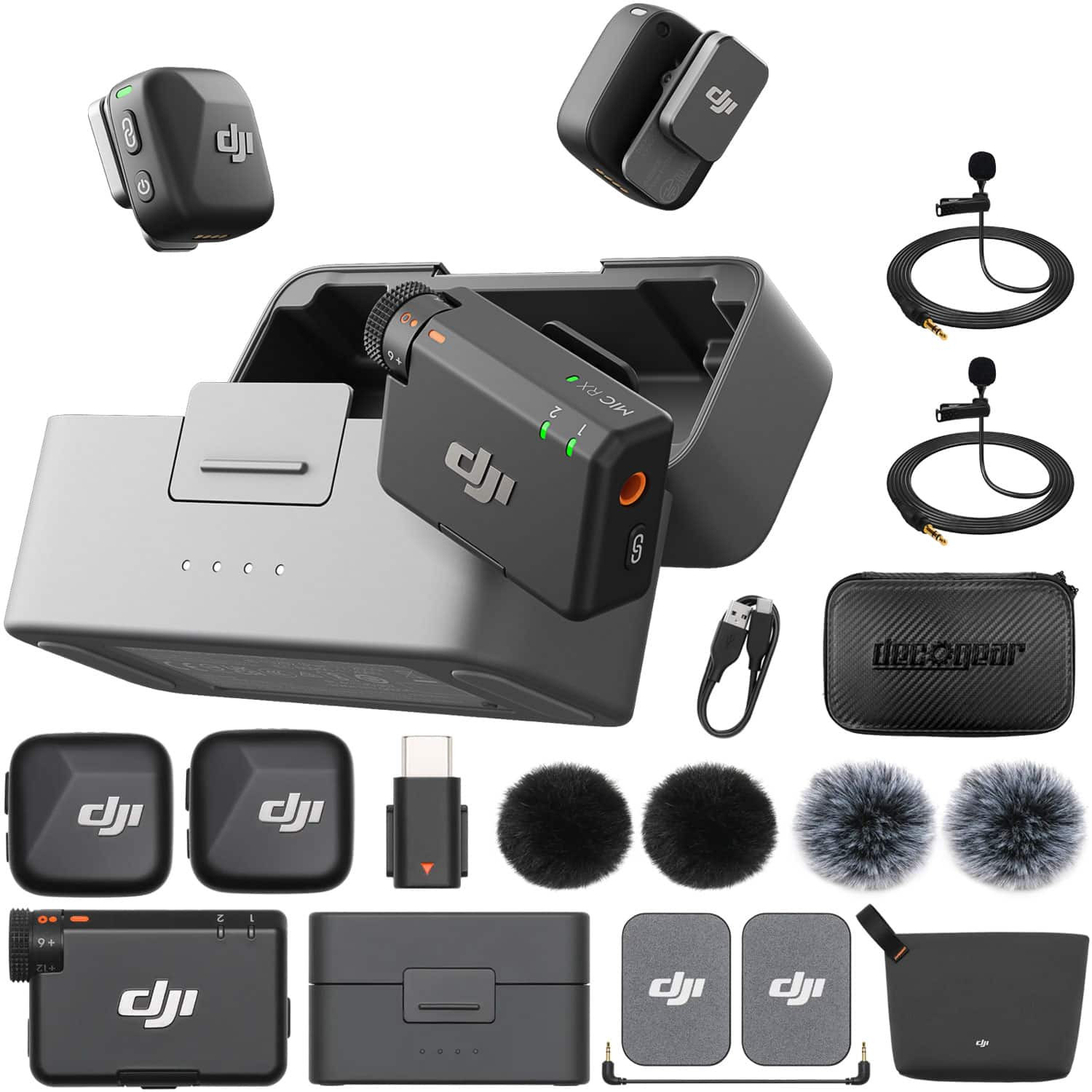 DJI - Mic Mini (2 TX + 1 RX + Charging Case), Ultralight with Accessory Bundle | Best Buy U.S.