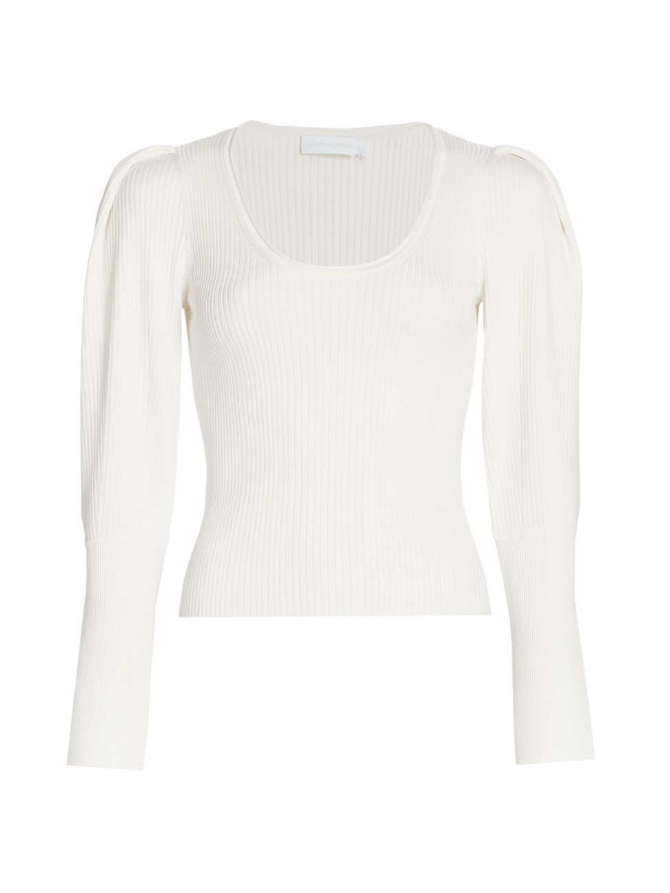 Jonathan Simkhai Women's Mila Puff-Sleeve Sweater - White - Size Small | Saks Fifth Avenue