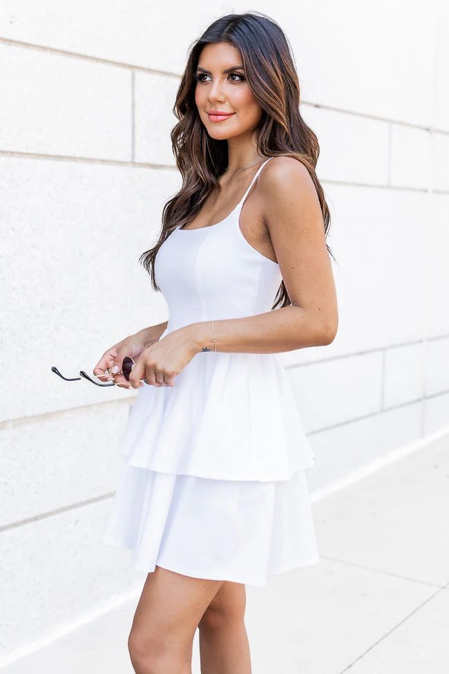 We Danced Anyway White Sleeveless Tiered Dress | Pink Lily