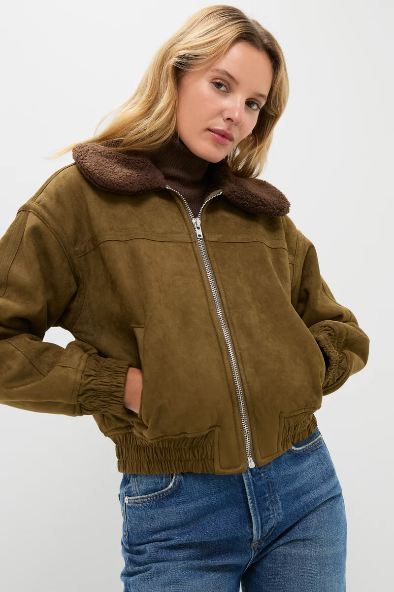 Olive Fur Collar Coat | Tuckernuck (US)