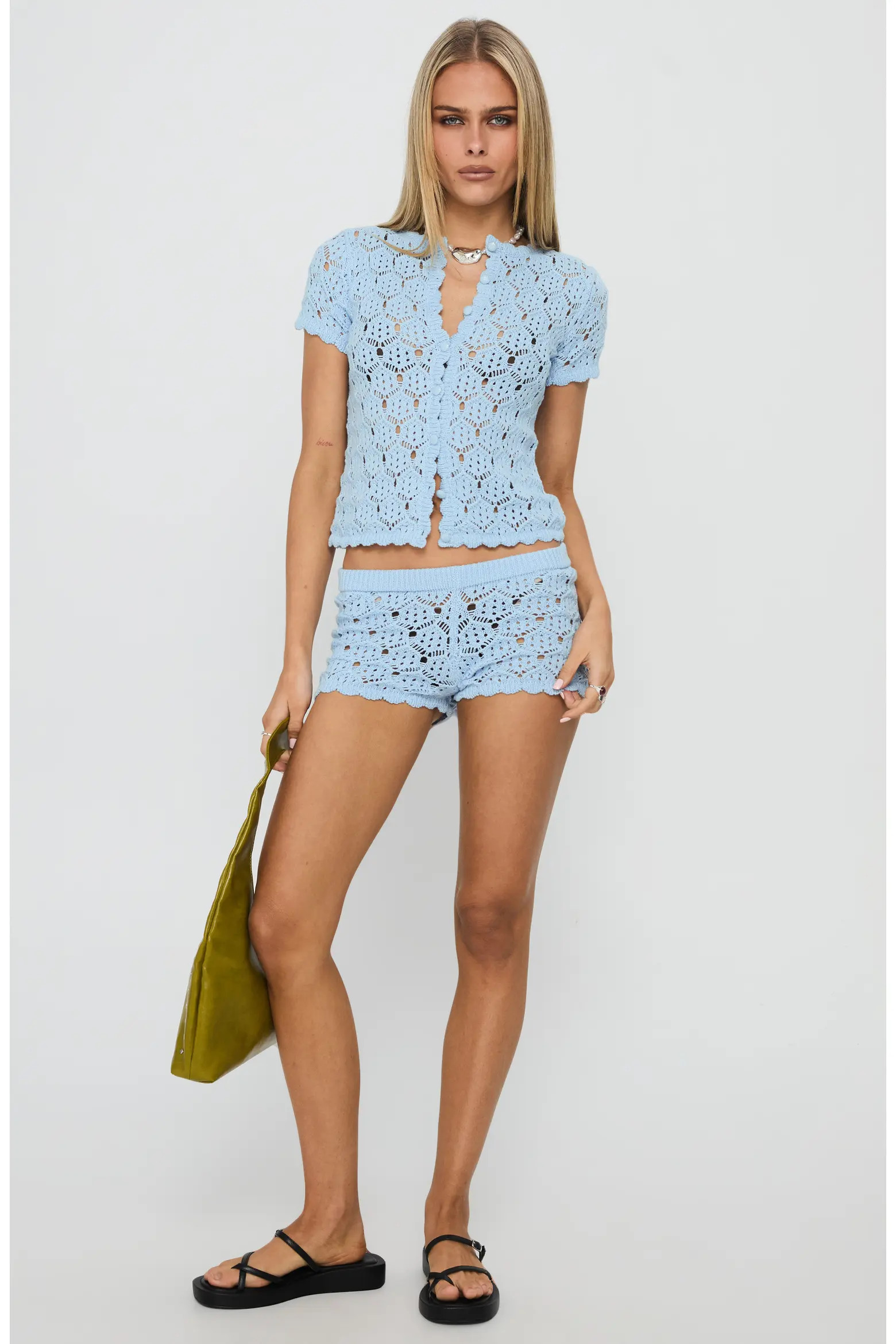 Sun Still Shines Pointelle Stitch Button-Up Top & Shorts (Women) | Nordstrom | Nordstrom