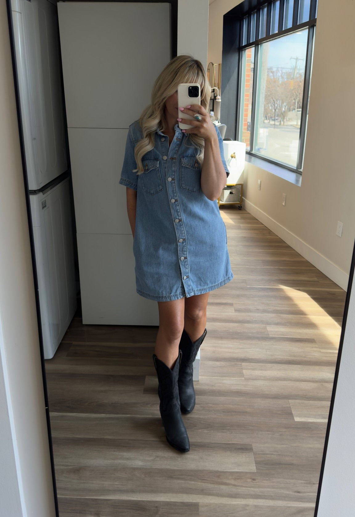 The perfect denim dress for Spring! Has pockets and buttons up 🤌 (this dress will sell out) 
I’m wearing a size XS (runs big) 
Black western boots are Sam Edelman from free people size 7

#LTKBeauty #LTKFestival #LTKootd

#LTKootd #LTKSaleAlert #LTKBeauty