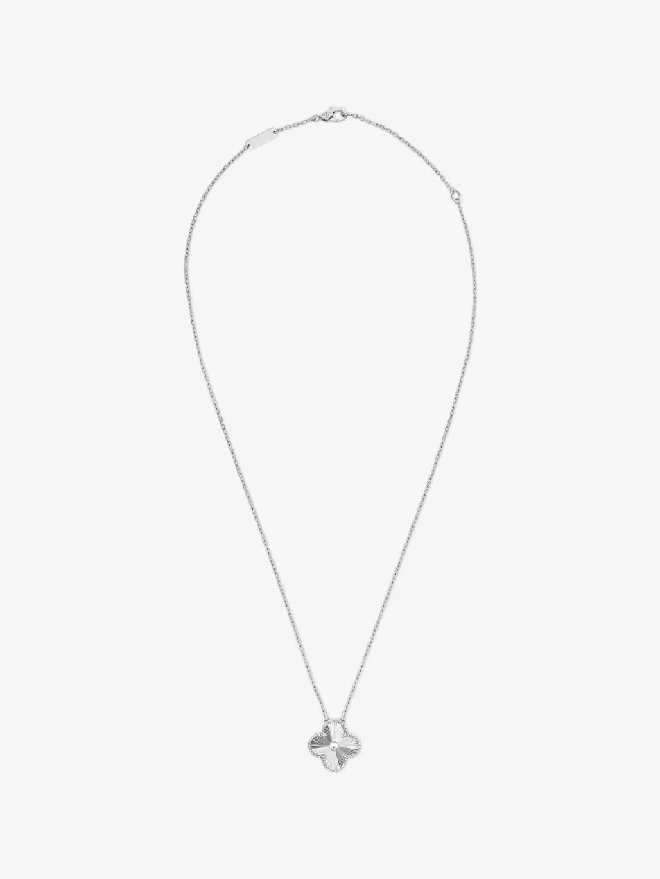 Vintage Alhambra 18ct white-gold pendant | Selfridges