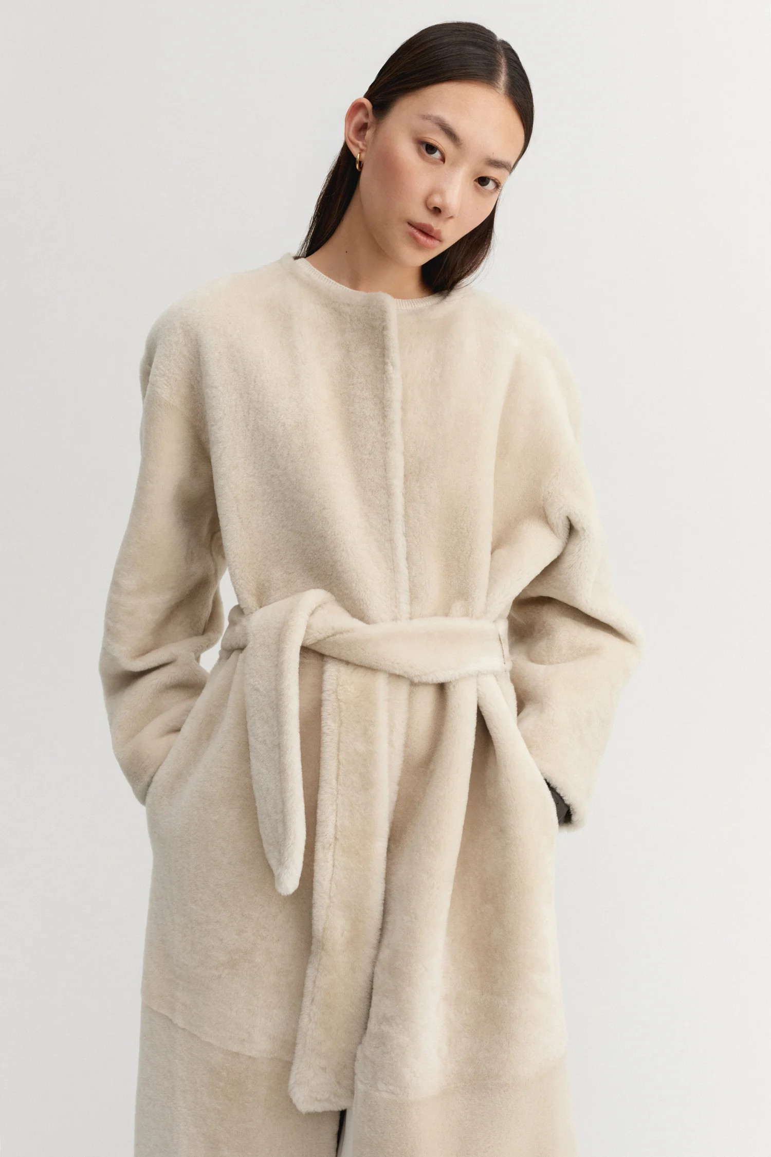 Shea Shearling Coat, vanilla | Almada Label