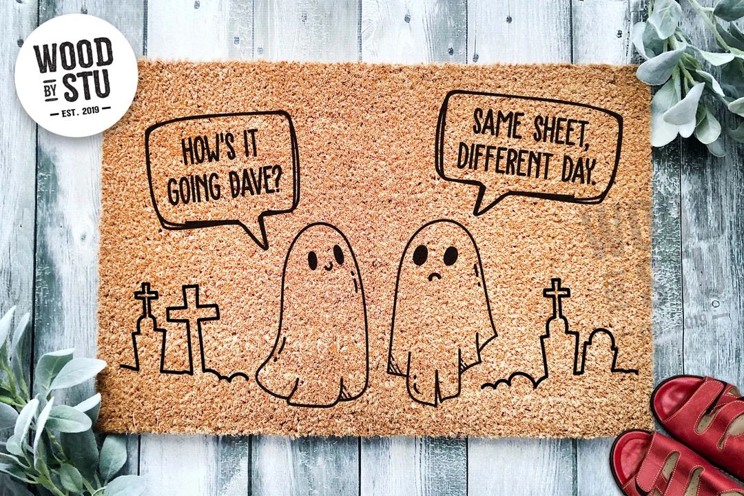Ghosts Same Sheet Different Day I Love Halloween Door Mat - Etsy | Etsy (US)