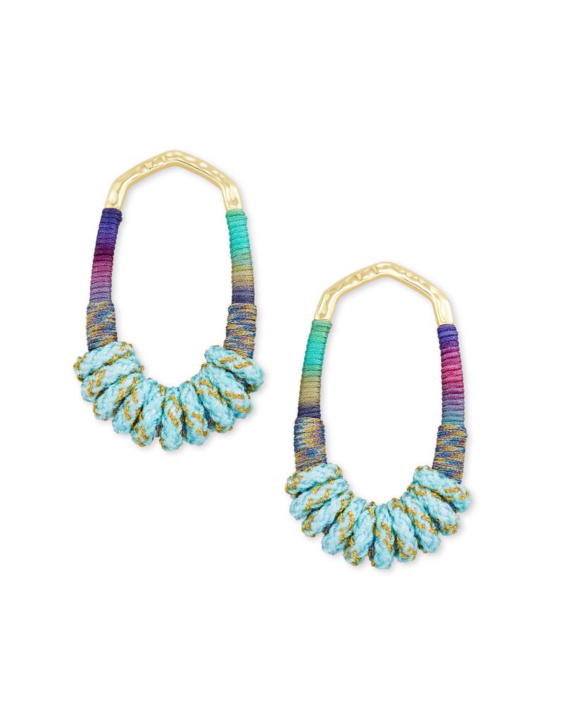 Masie Gold Open Frame Earrings in Mint Mix Paracord | Kendra Scott | Kendra Scott