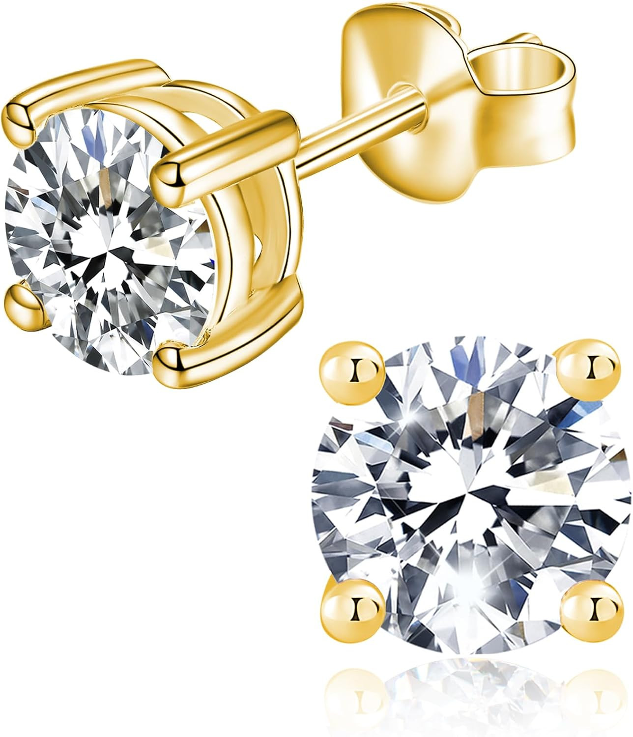 Moissanite Stud Earrings for Women 1-3CT Sterling Silver Push Back | Amazon (US)