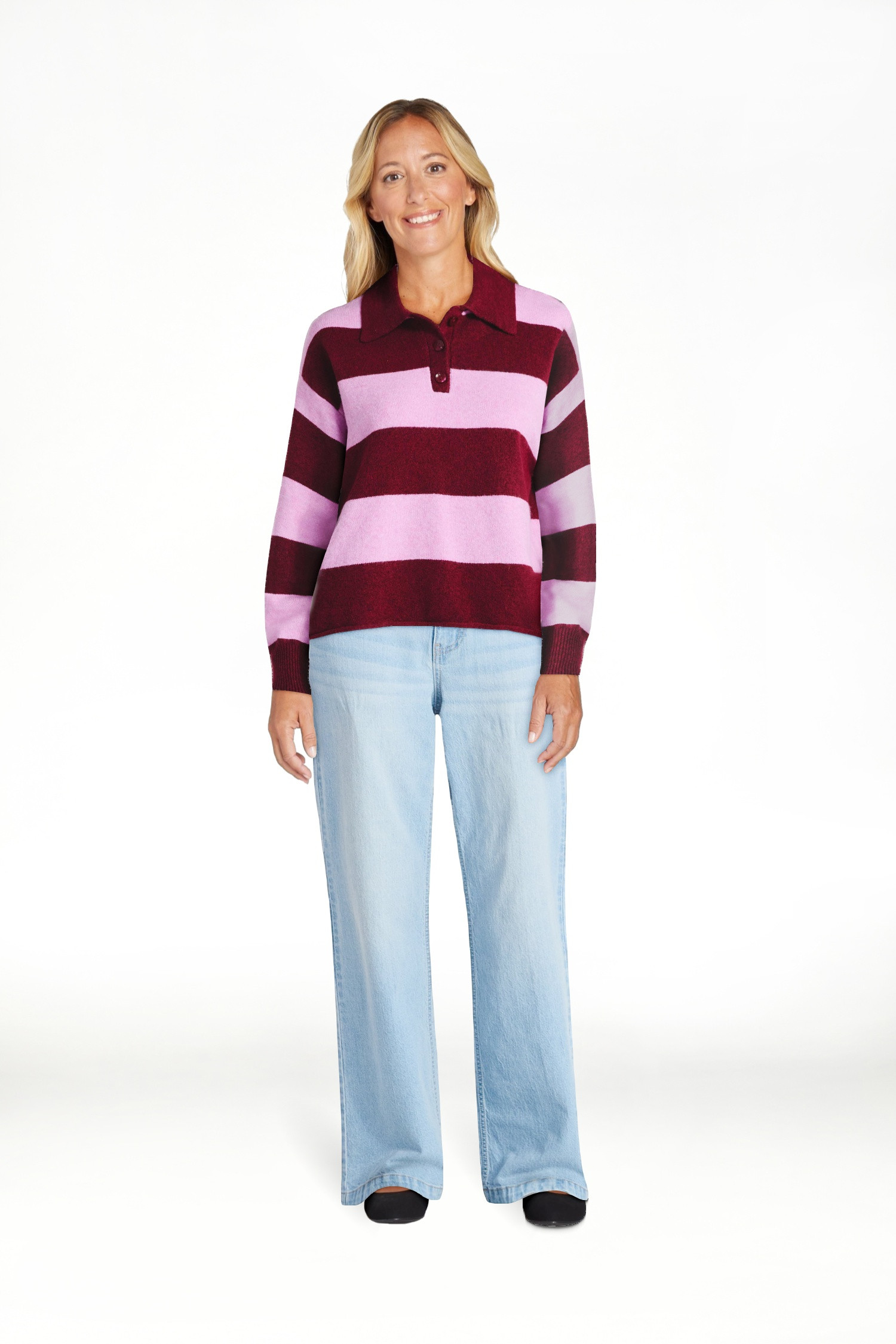 No Boundaries Button-Up Pullover Sweater with Long Sleeves, Midweight, Women's | Walmart (US)