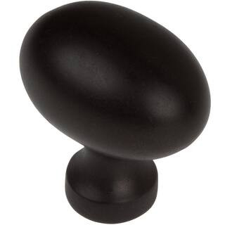 1-1/8 in. Dia Matte Black Classic Oval Cabinet Knob (10-Pack) | The Home Depot