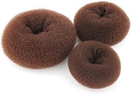 3 PCS (S & M &L) Women's Hair Donut Bun Maker Hair Ring Styler Maker Round Chignon Brown | Amazon (US)