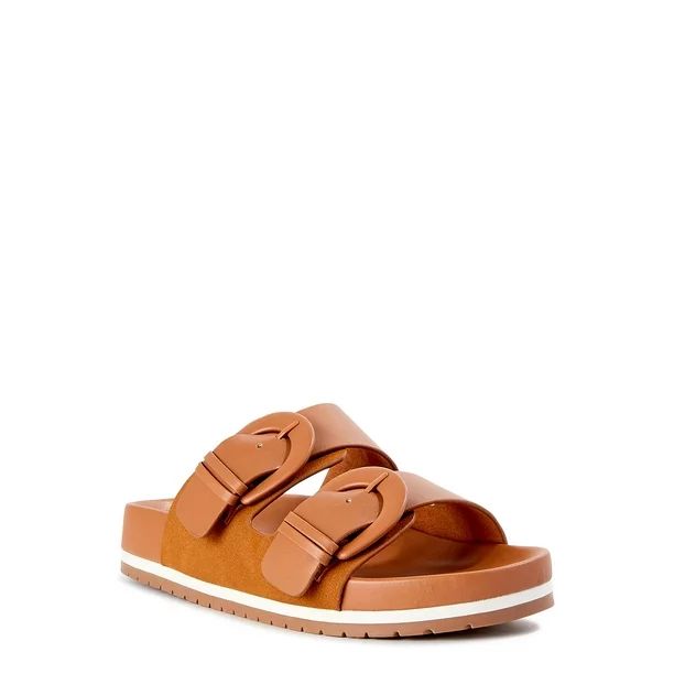 Time and Tru Women's Dressy Footbed Slide Sandals | Walmart (US)