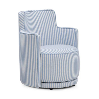 Passe Striped Linen Swivel Chair | TOV Furniture