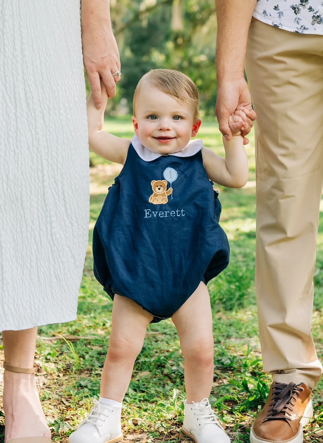 FRANCES baby boy vintage style  bubble romper bear and balloon embroidery | Etsy (US)