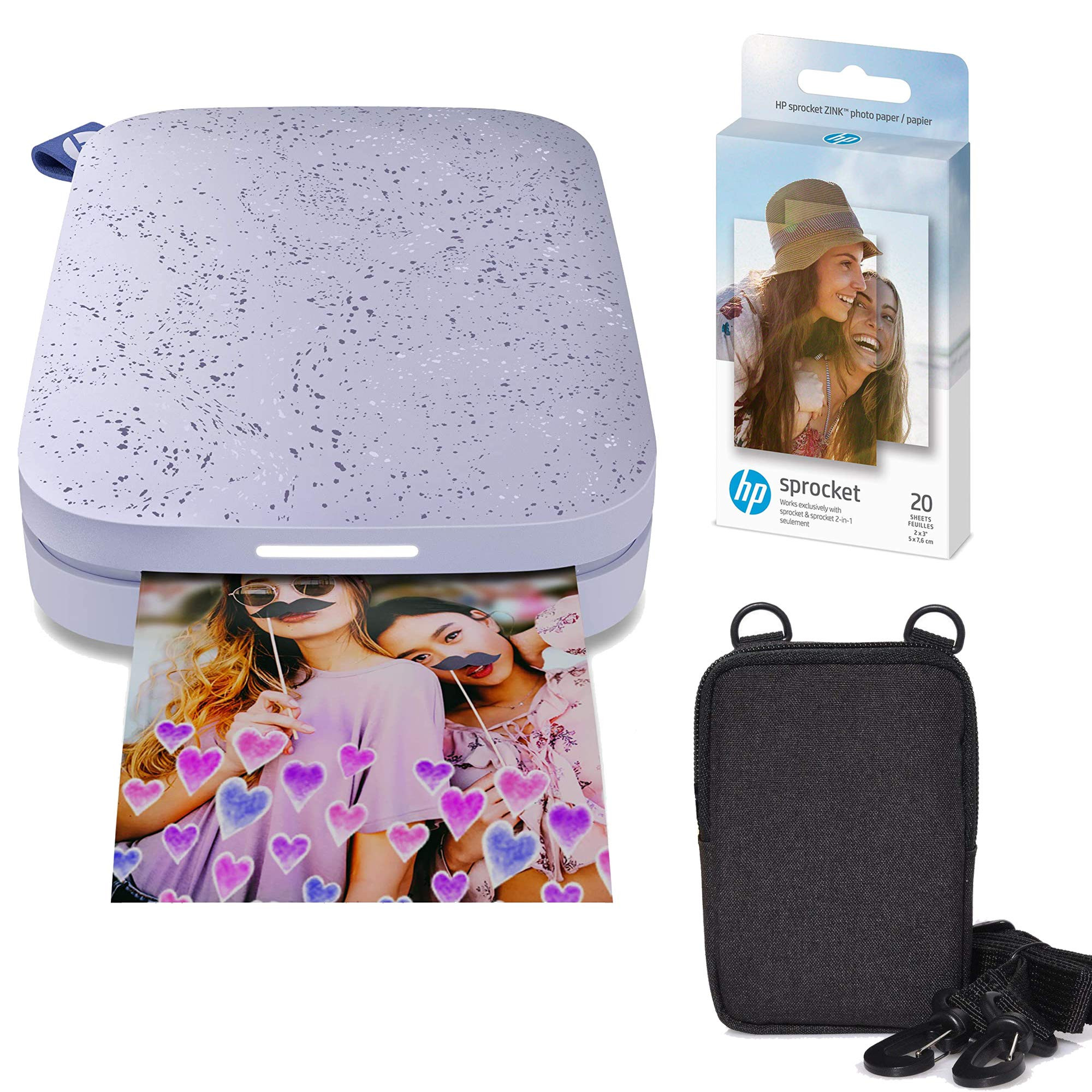 HP Sprocket Portable 2x3 Color Instant Photo Printer (Lilac) Zink Paper Bundle | Amazon (US)