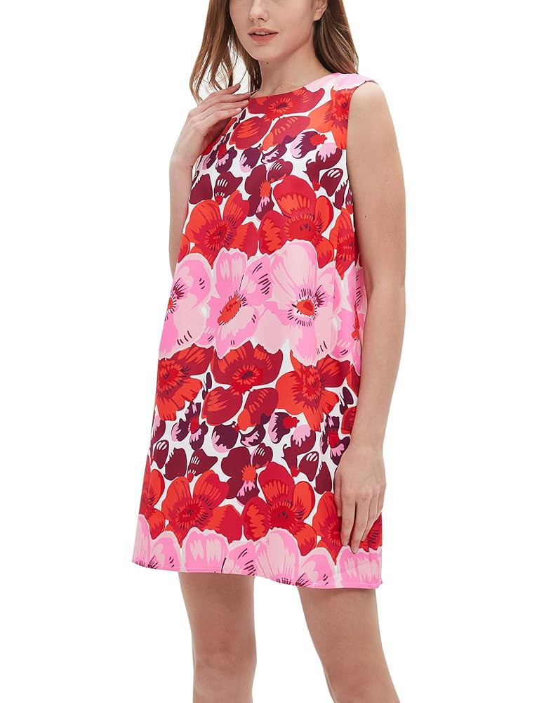 Women's 2025 Summer Sleeveless Tank Dress Crewneck Floral Print Pleated A Line Casual Short Mini ... | Amazon (US)