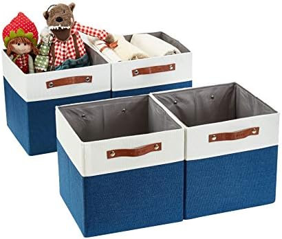 DECOMOMO Foldable Storage Bin [4-Pack] Collapsible Sturdy Cationic Fabric Storage Basket Cube W/H... | Amazon (US)