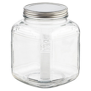 anchor® 1 gal. Glass Cracker Jar Aluminum Lid | The Container Store