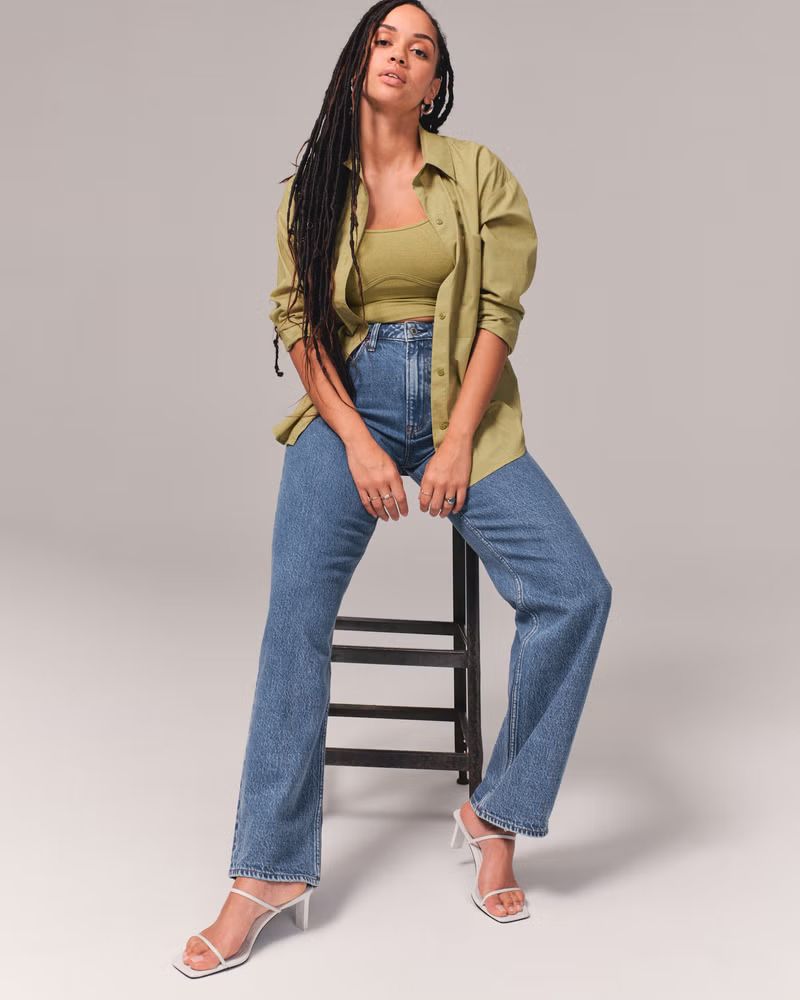 Women's Curve Love High Rise Loose Jean | Women's Bottoms | Abercrombie.com | Abercrombie & Fitch (US)