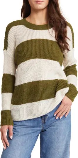 Stripe Rib Crewneck Sweater | Nordstrom