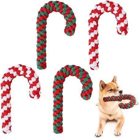 SCENEREAL Christmas Crutch Dog Rope Toys 4 Pack - Durable and Bite Resistant Chew Toy for Teethin... | Amazon (US)