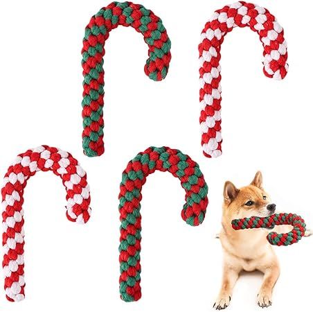 SCENEREAL Christmas Crutch Dog Rope Toys 4 Pack - Durable and Bite Resistant Chew Toy for Teethin... | Amazon (US)