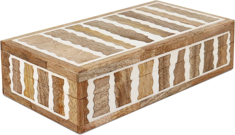 Amazon.com: Handicrafts Home 10x4.5x2.5 Decorative Box Handmade Storage Organizer Boxes with Lids... | Amazon (US)