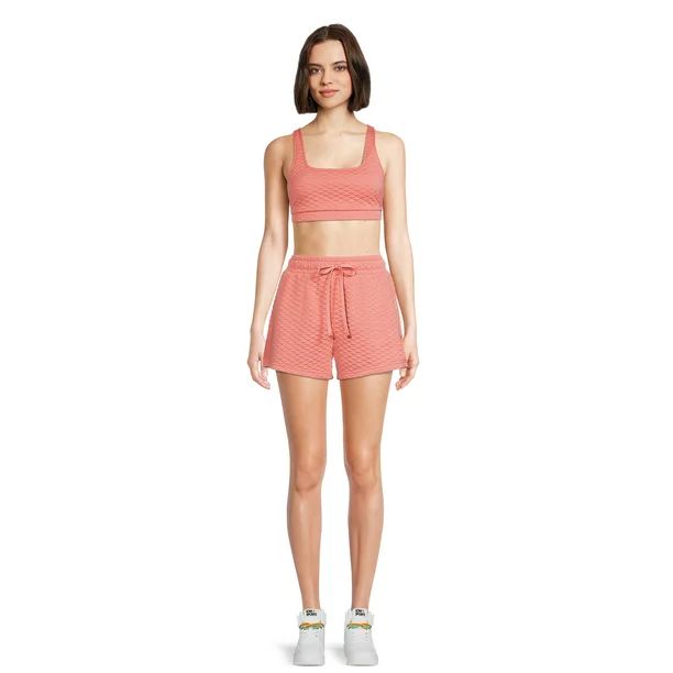 No Boundaries Juniors Quilted Crop Top and Shorts Set, 2-Piece | Walmart (US)