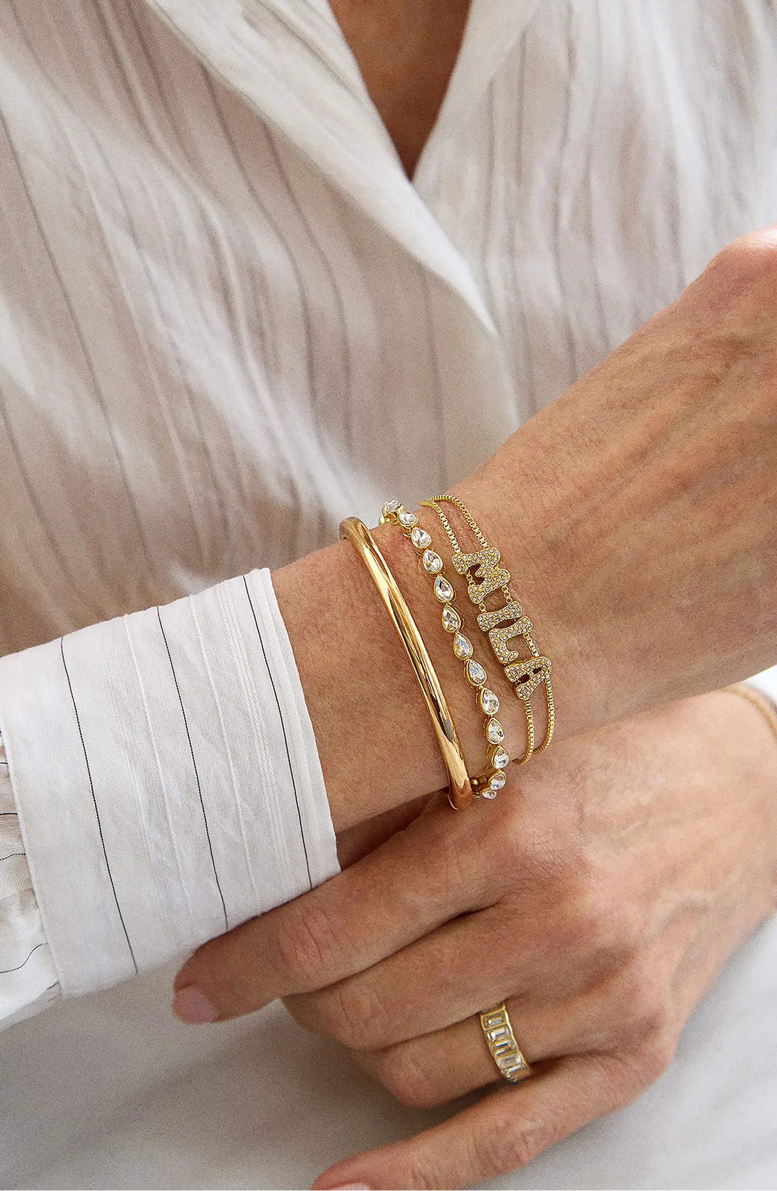 BaubleBar Slim Gold Bangle Bracelet | Nordstrom | Nordstrom